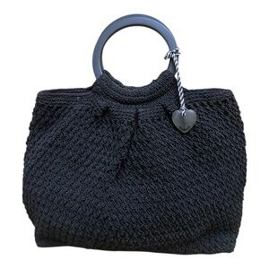 Chic Black Knit Handbag